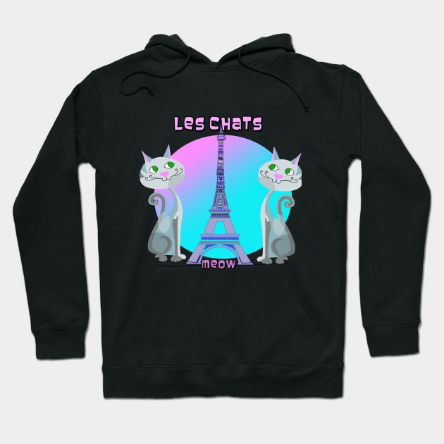 Les Chats Meow Hoodie by Lynndarakos